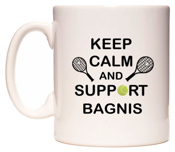 This mug features Keep Calm And Support Bagnis