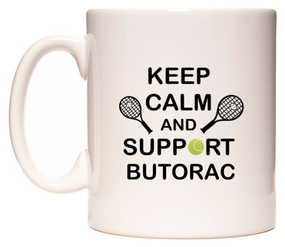 This mug features Keep Calm And Support Butorac