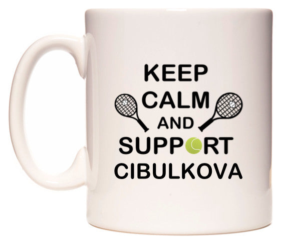 This mug features Keep Calm And Support Cibulkova