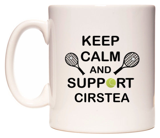 This mug features Keep Calm And Support Cirstea