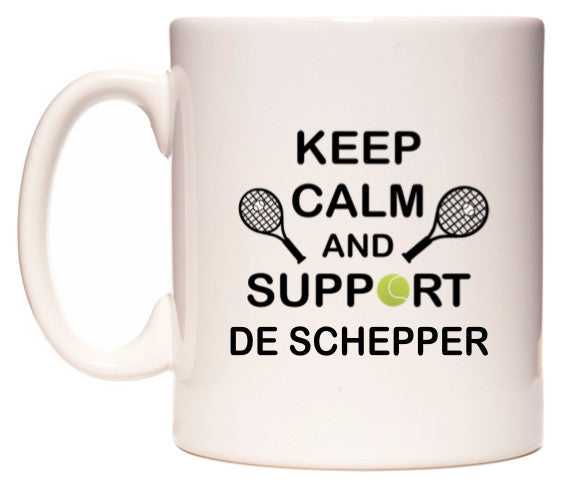 This mug features Keep Calm And Support De Schepper