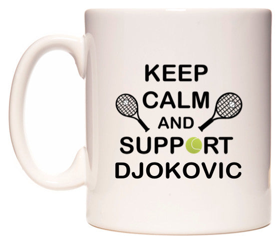 This mug features Keep Calm And Support Djokovic