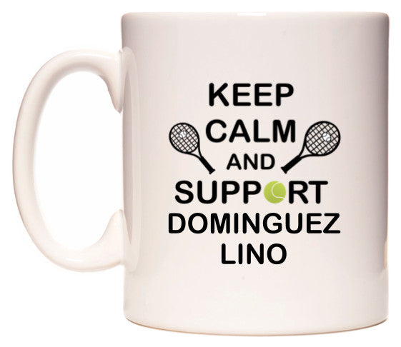 This mug features Keep Calm And Support Dominguez Lino