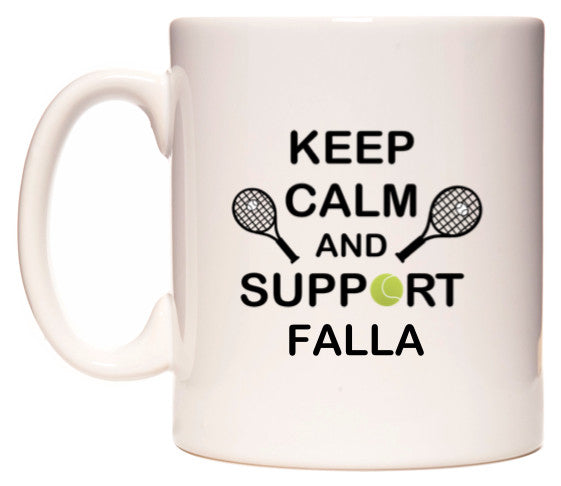 This mug features Keep Calm And Support Falla