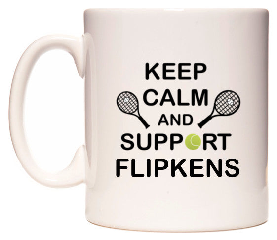 This mug features Keep Calm And Support Flipkens