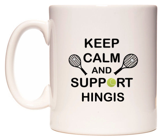 This mug features Keep Calm And Support Hingis