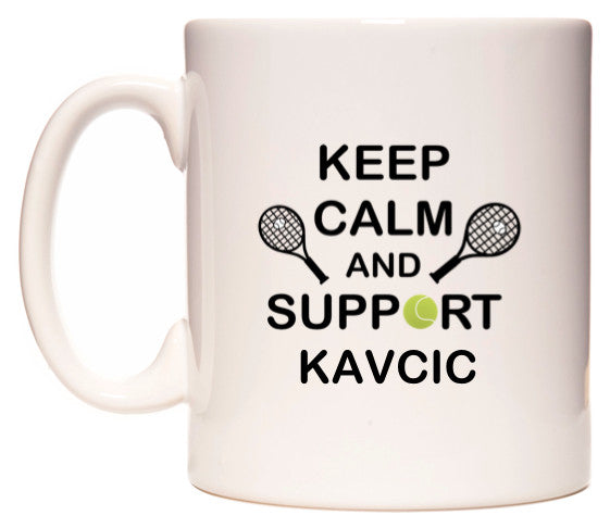 This mug features Keep Calm And Support Kavcic