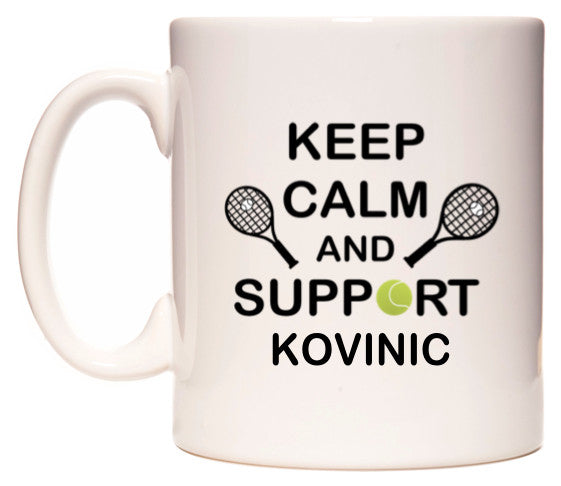 This mug features Keep Calm And Support Kovinic
