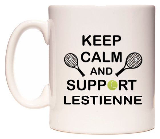 This mug features Keep Calm And Support Lestienne