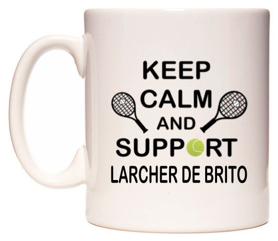 This mug features Keep Calm And Support Larcher De Brito