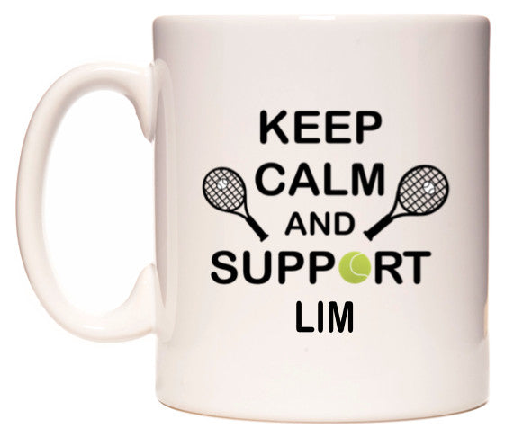This mug features Keep Calm And Support Lim