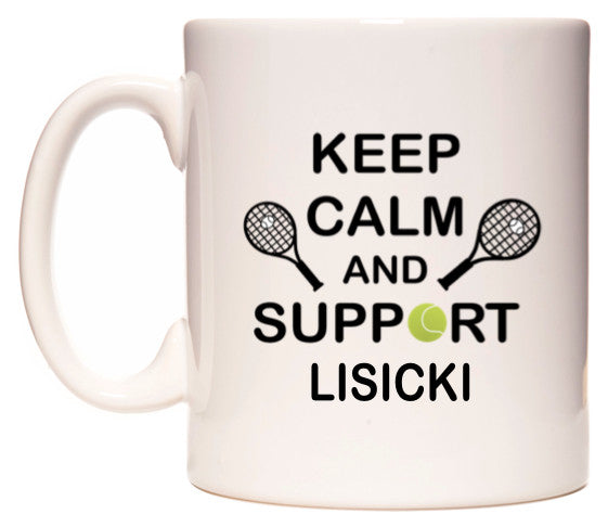 This mug features Keep Calm And Support Lisicki