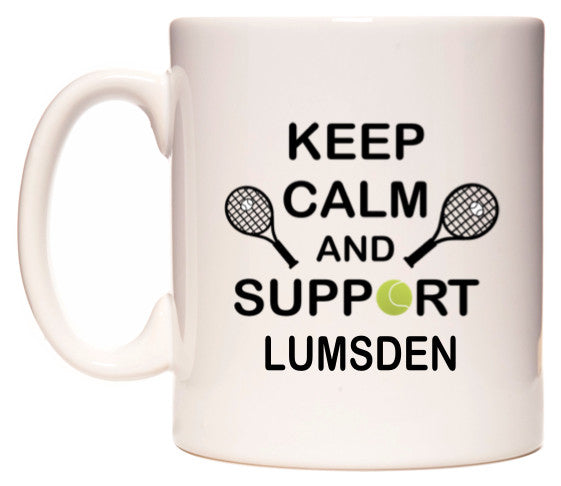 This mug features Keep Calm And Support Lumsden