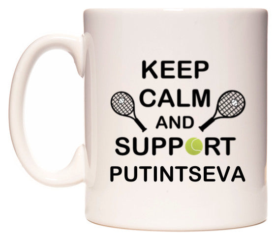 This mug features Keep Calm And Support Putintseva