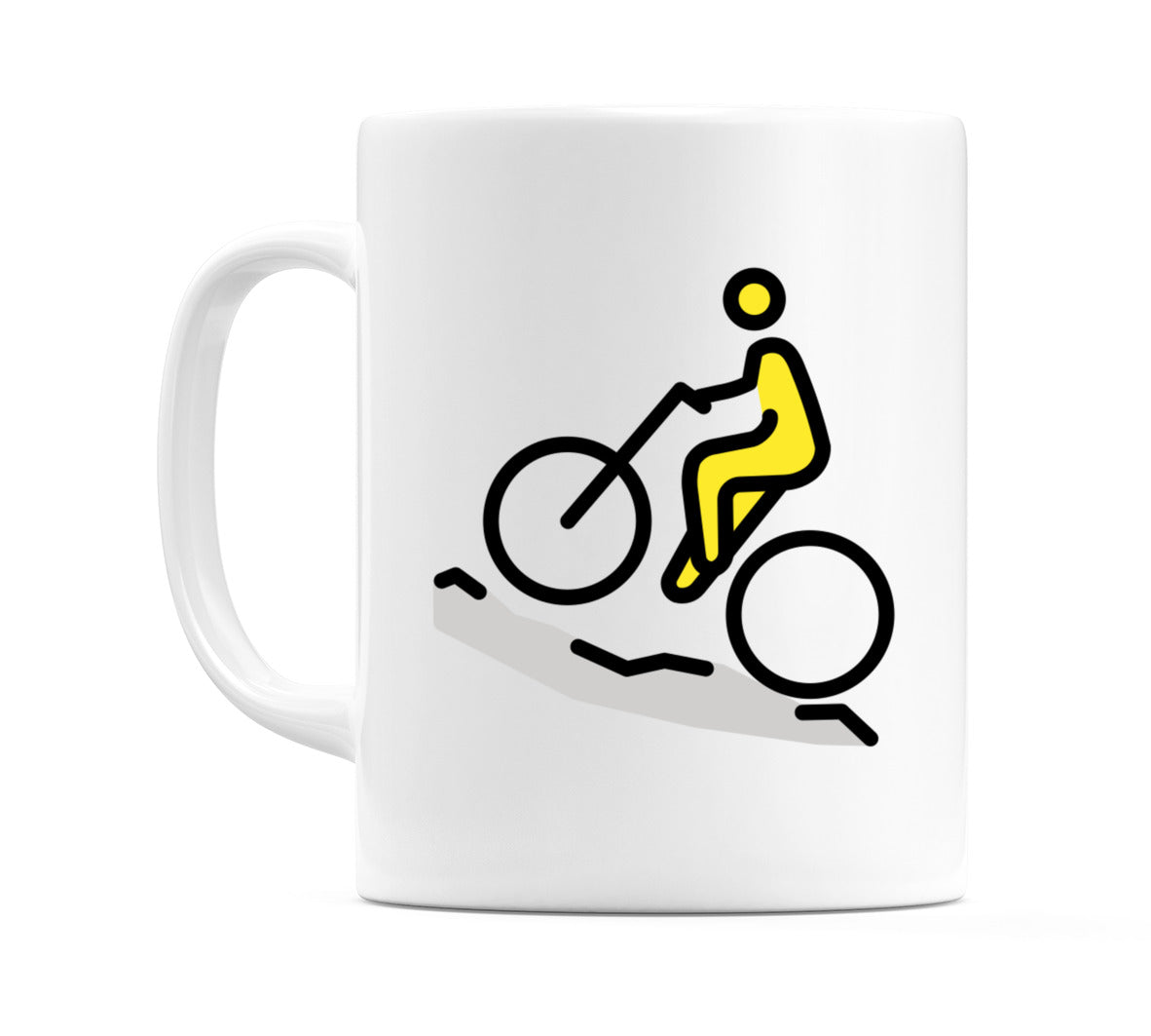 Male Mountain Biking Emoji Mug