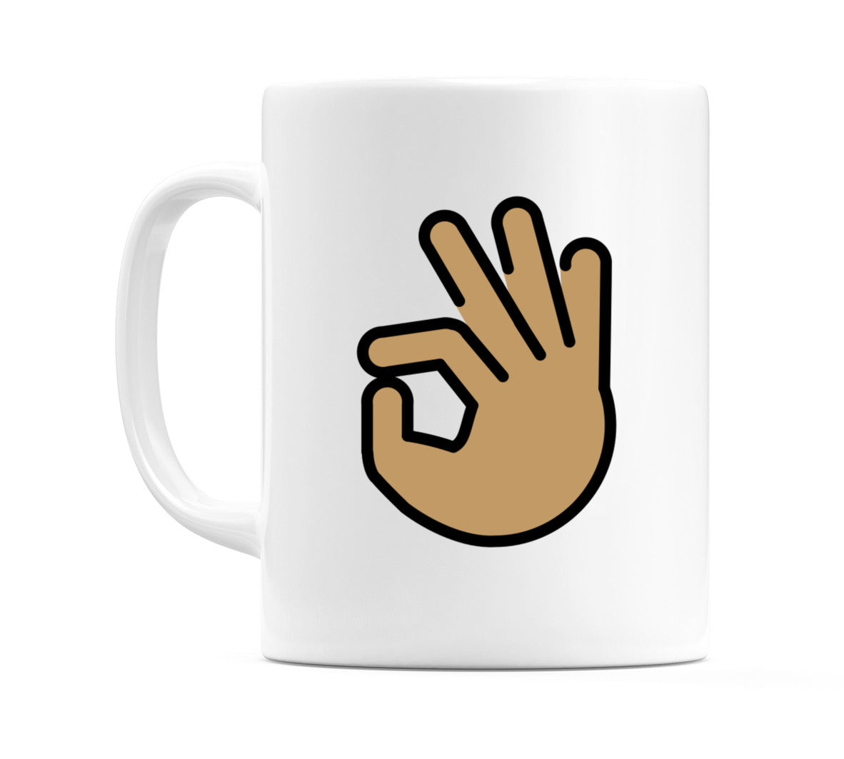 Ok Hand: Medium Skin Tone Emoji Mug
