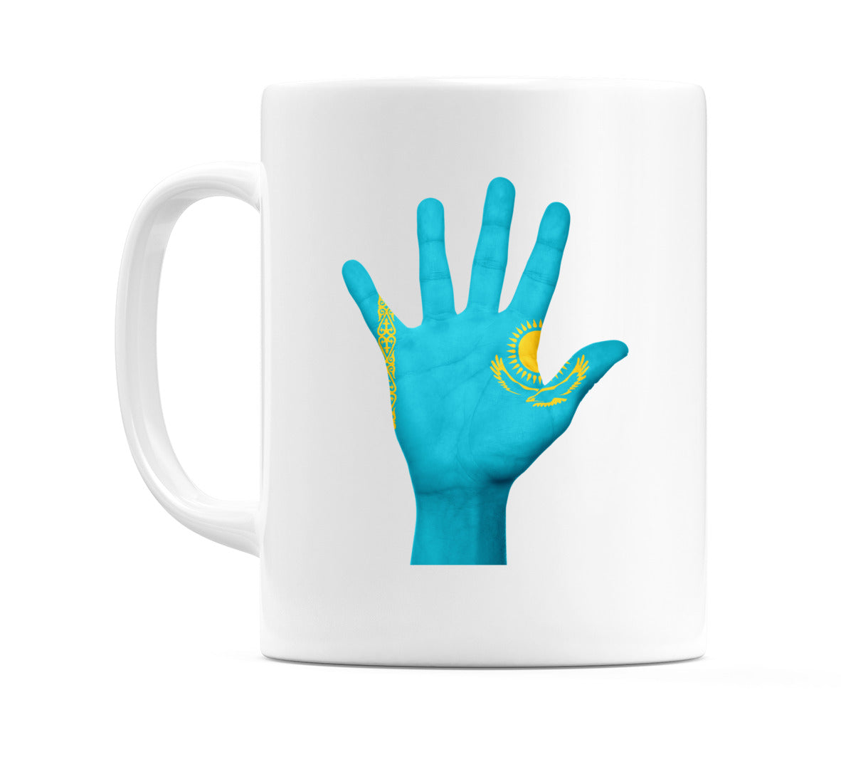 Kazakhstan Hand Flag Mug