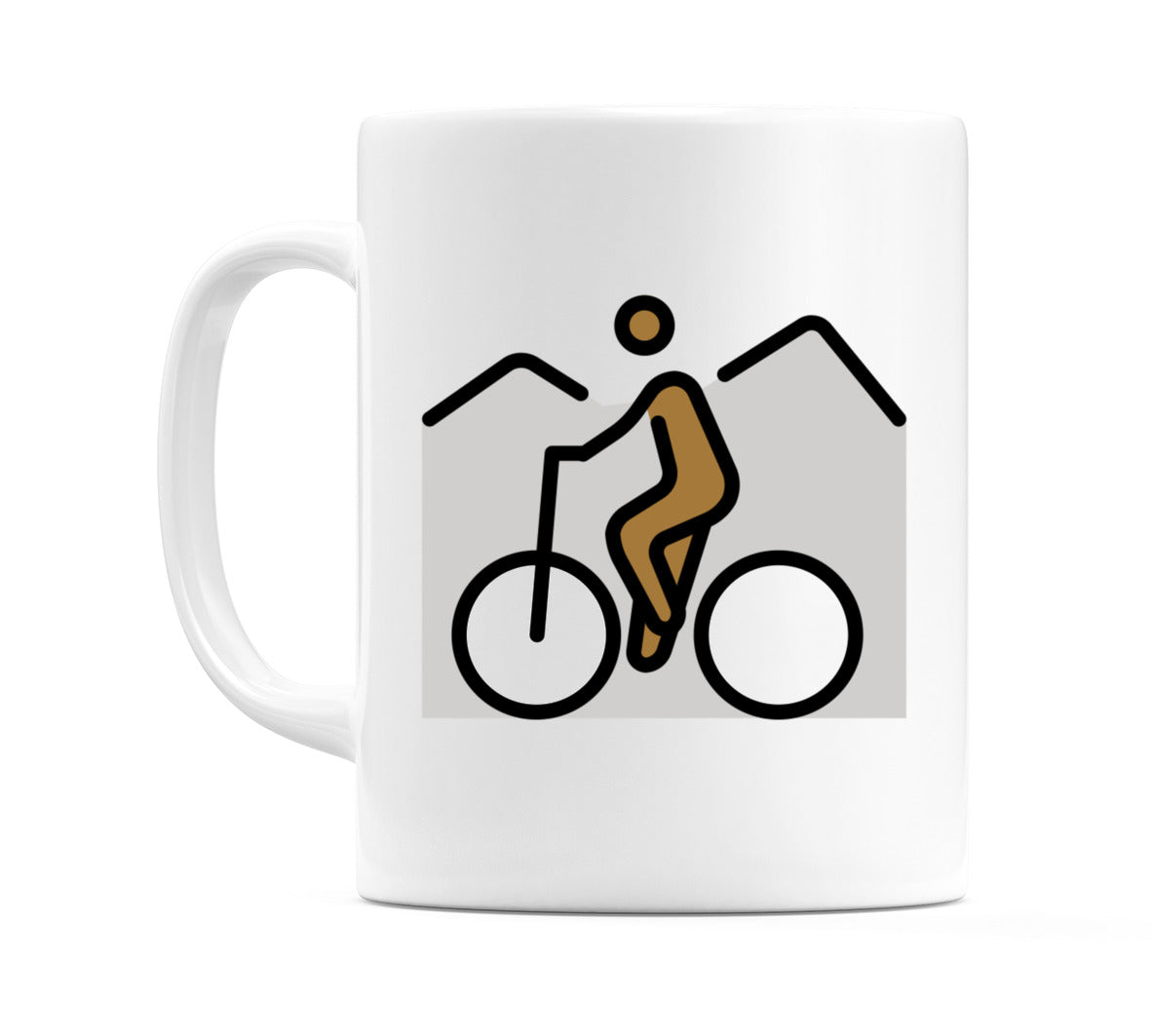 Person Mountain Biking: Medium-Dark Skin Tone Emoji Mug