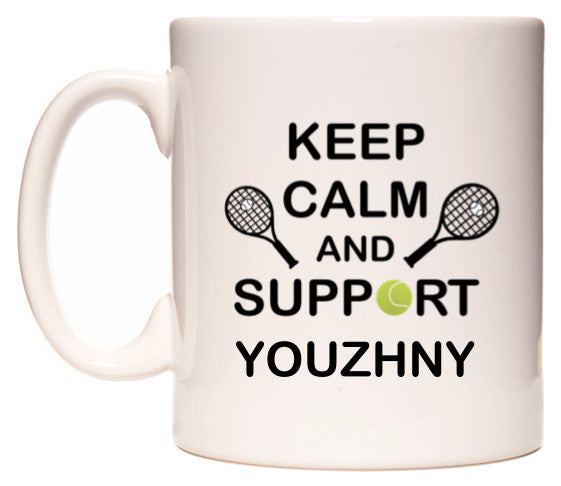 This mug features Keep Calm And Support Youzhny