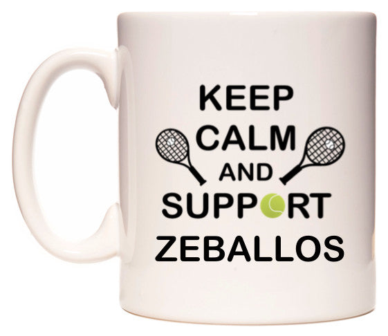 This mug features Keep Calm And Support Zeballos