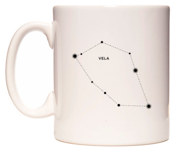 This mug features Vela Zodiac Constellation