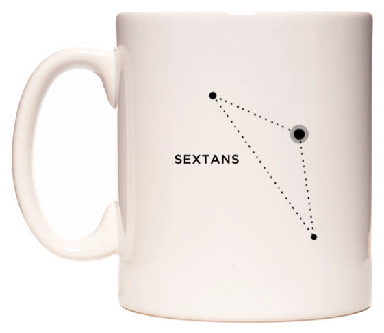 This mug features Sextans Zodiac Constellation