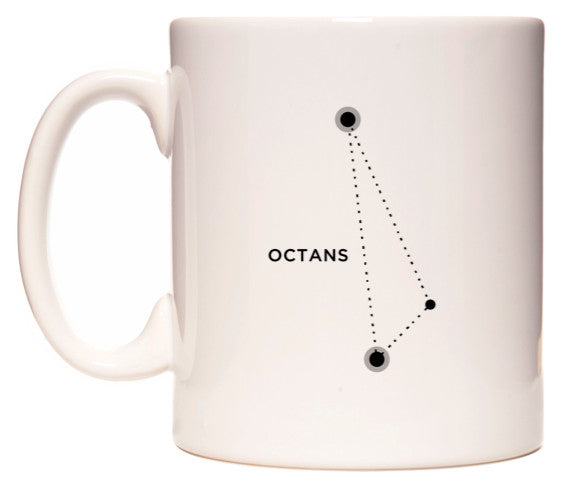 This mug features Octans Zodiac Constellation