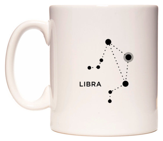 This mug features Libra Zodiac Constellation