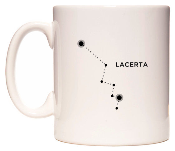 This mug features Lacerta Zodiac Constellation