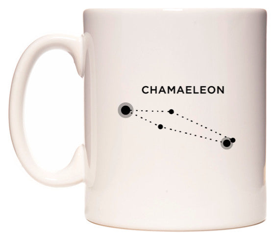 This mug features Chamaeleon Zodiac Constellation