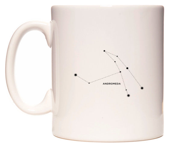 This mug features Andromeda Zodiac Constellation