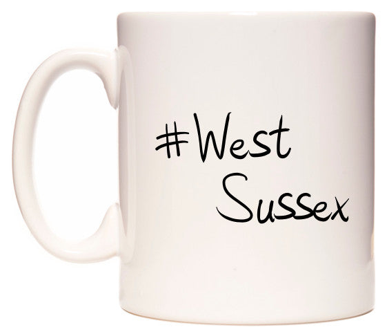 This mug features #West Sussex