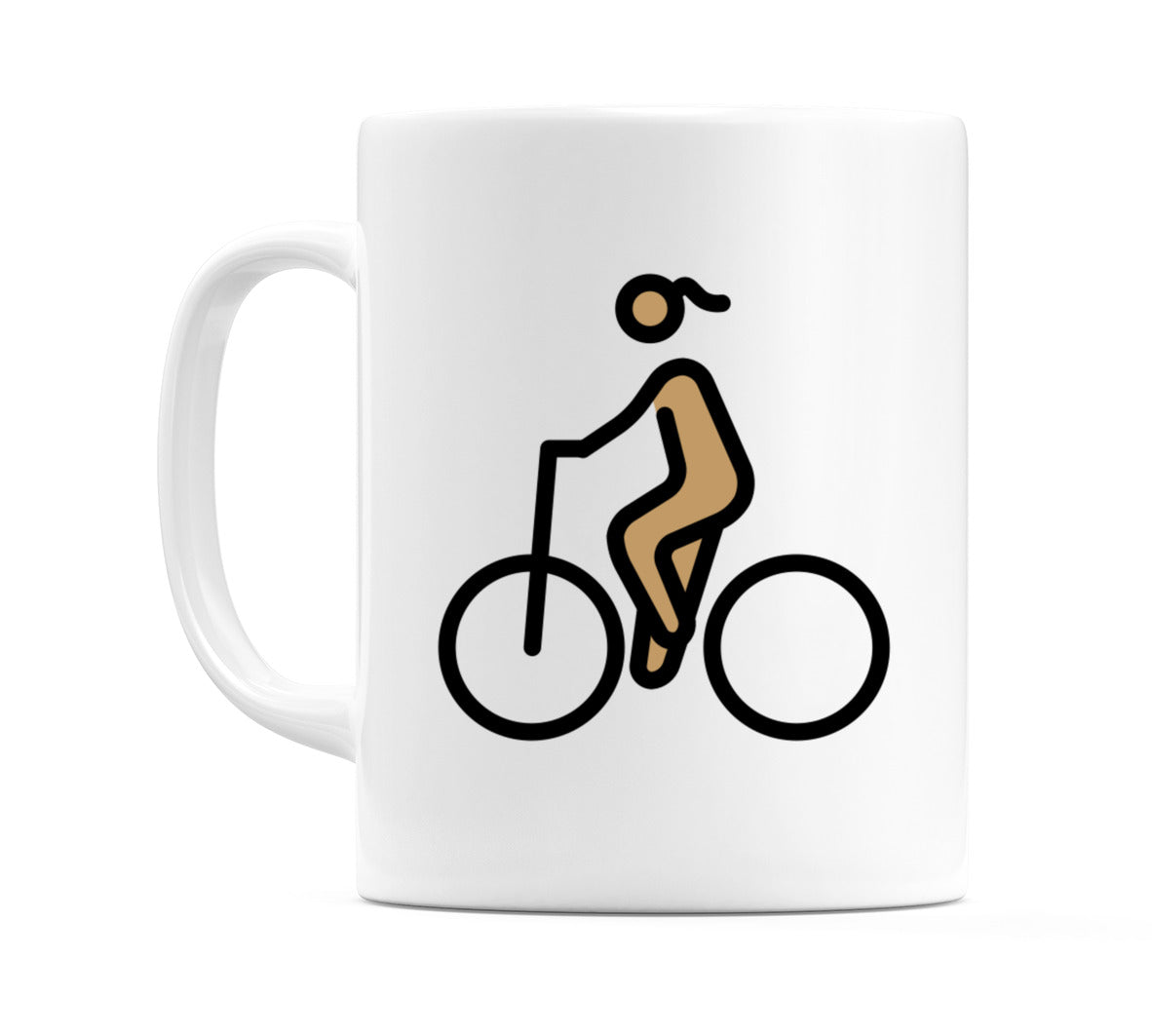 Female Biking: Medium Skin Tone Emoji Mug