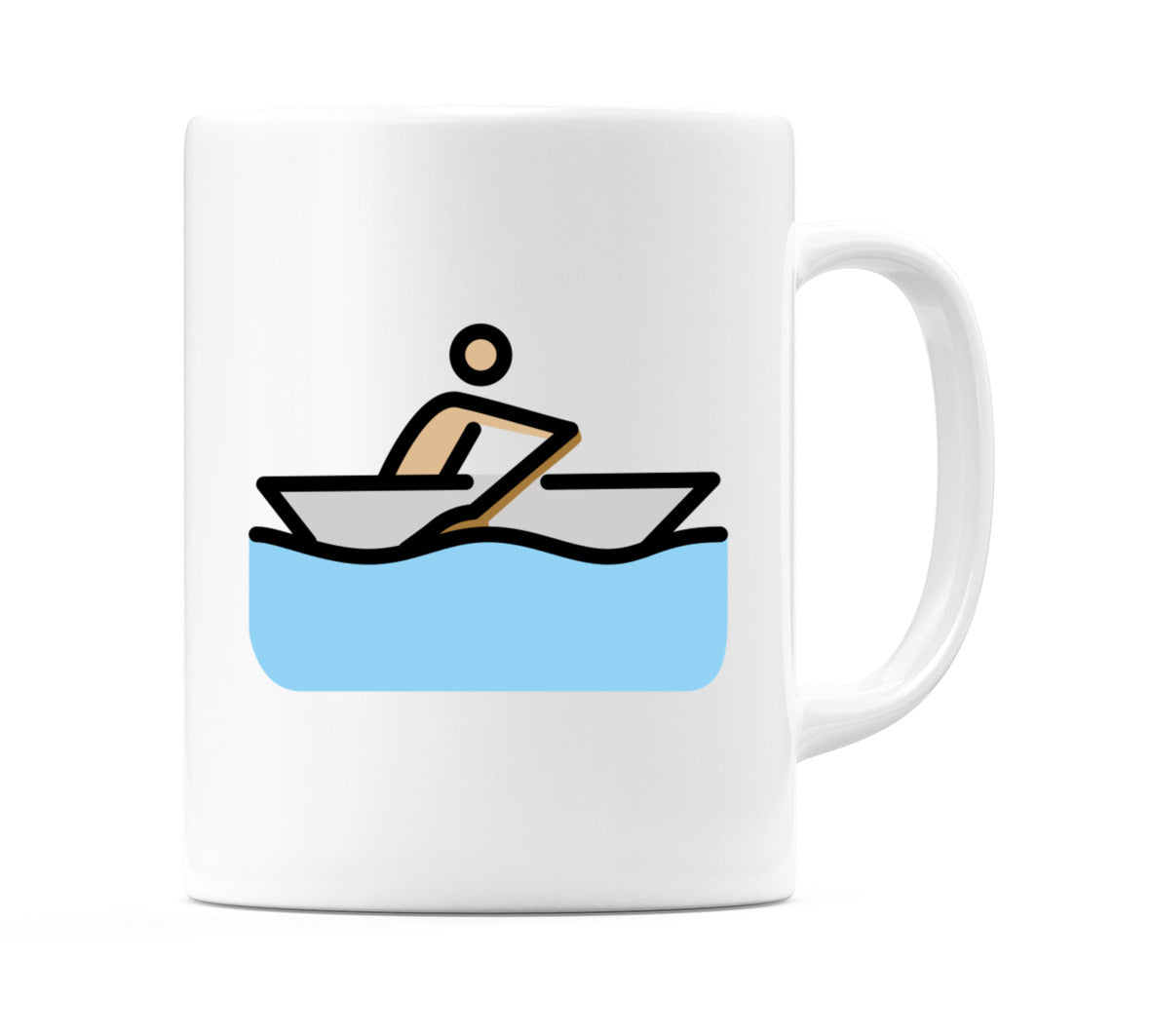 Male Rowing Boat: Medium-Light Skin Tone Emoji Mug