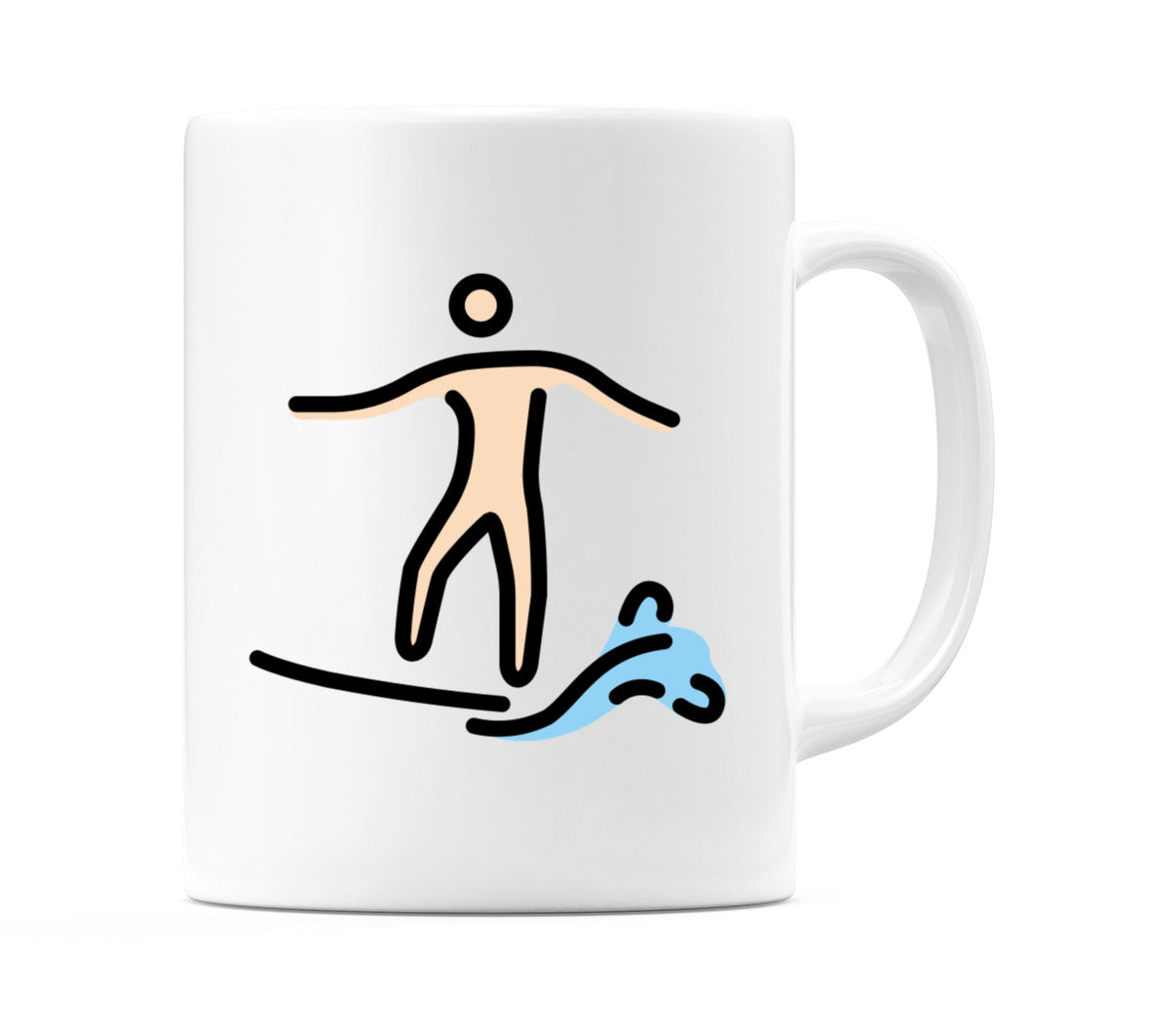 Male Surfing: Light Skin Tone Emoji Mug