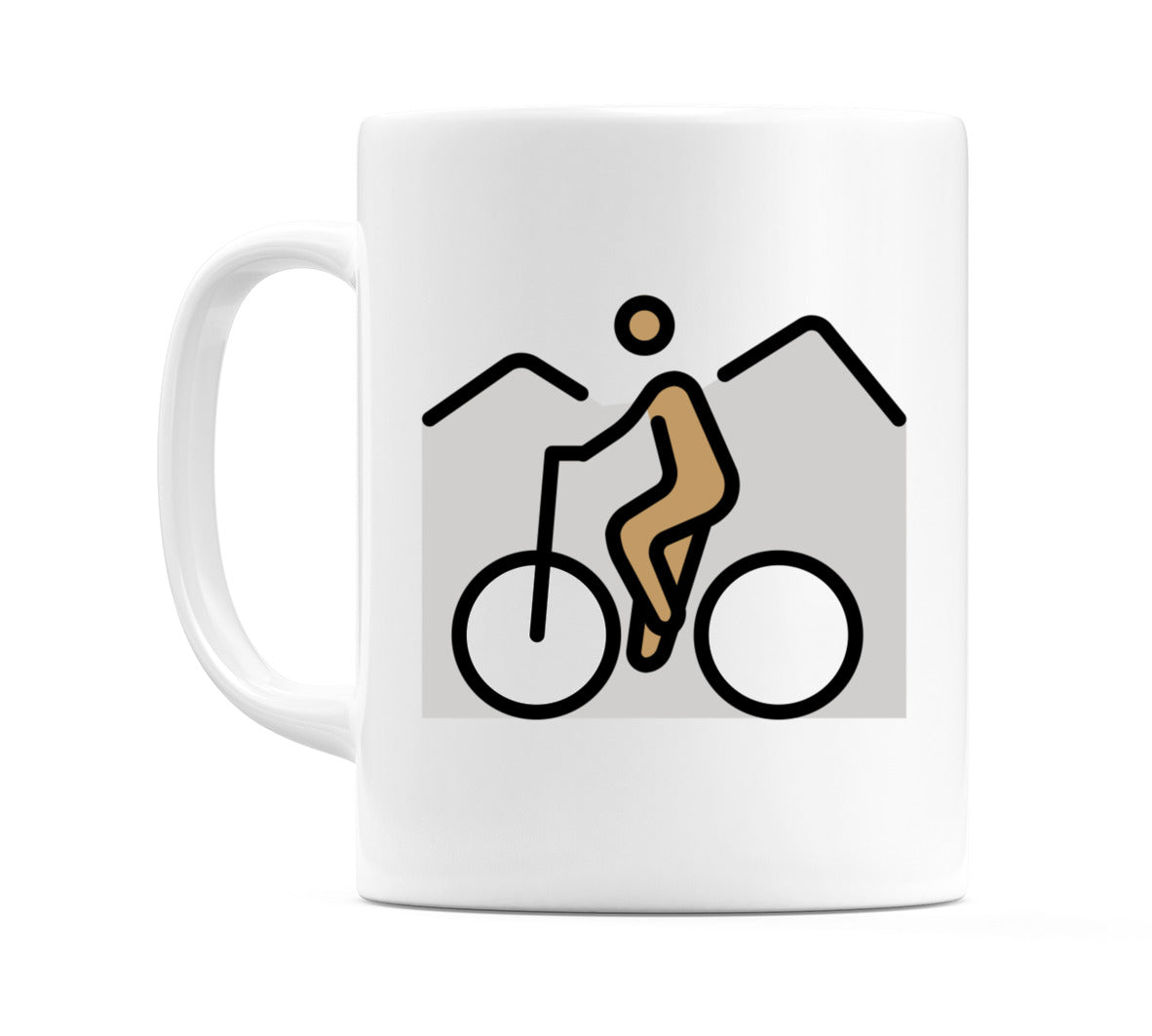 Person Mountain Biking: Medium Skin Tone Emoji Mug