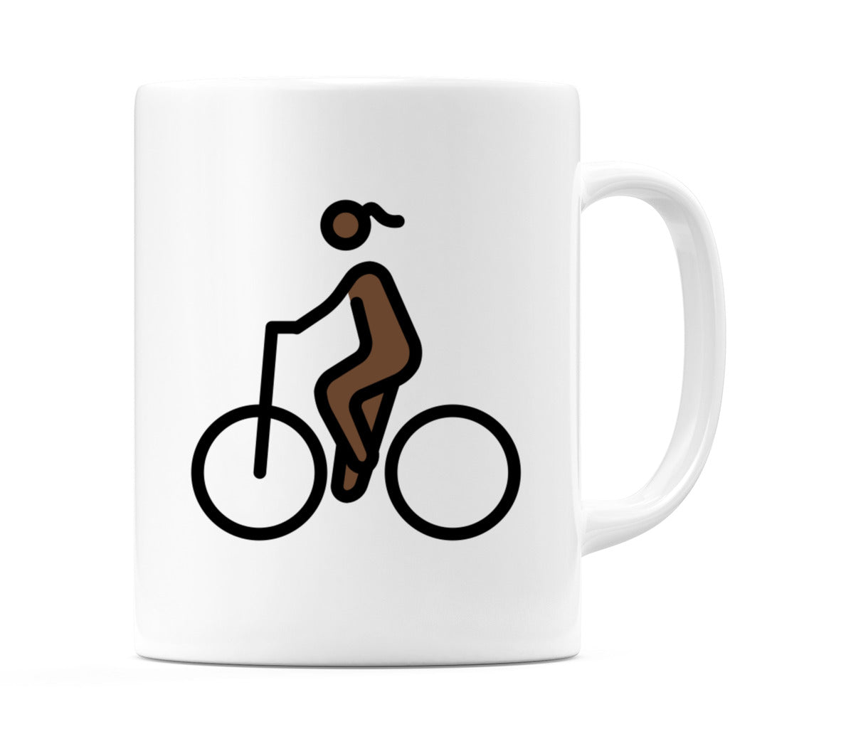 Female Biking: Dark Skin Tone Emoji Mug