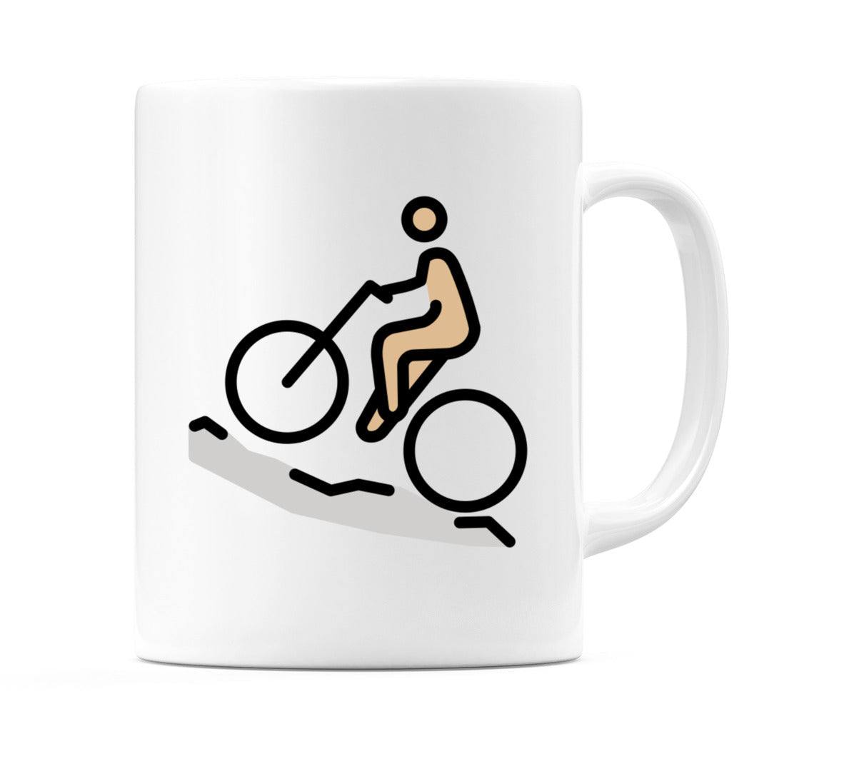 Male Mountain Biking: Medium-Light Skin Tone Emoji Mug