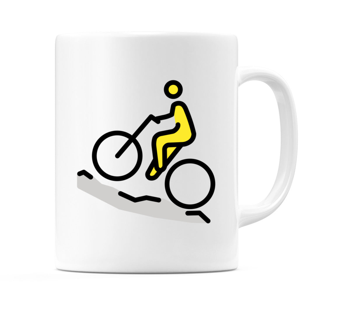 Male Mountain Biking Emoji Mug