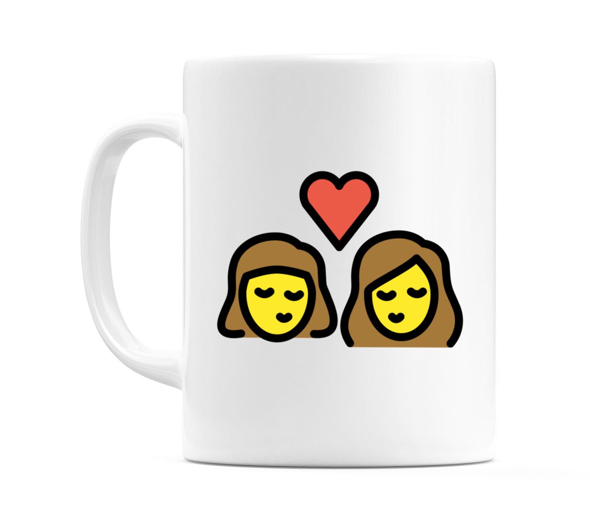Kiss: Female, Female Emoji Mug