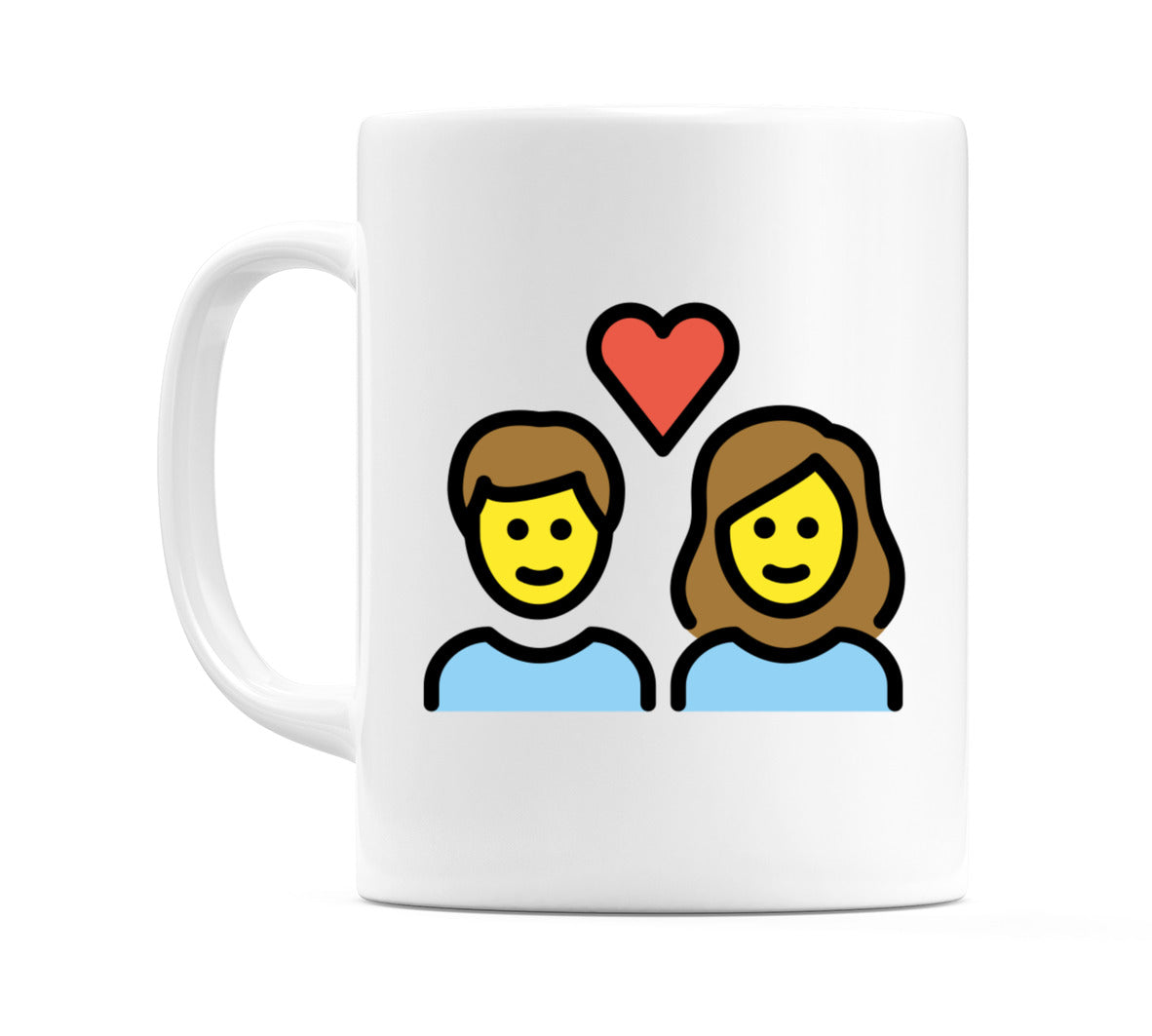 Couple With Heart Emoji Mug