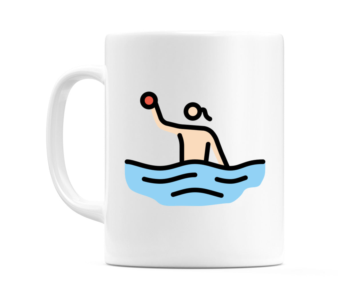 Female Playing Water Polo: Light Skin Tone Emoji Mug