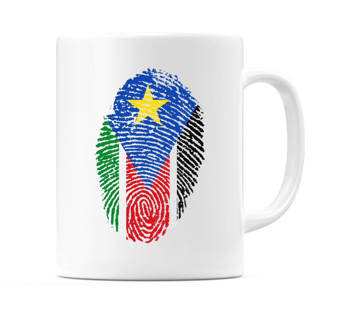 South Sudan Finger Print Flag Mug