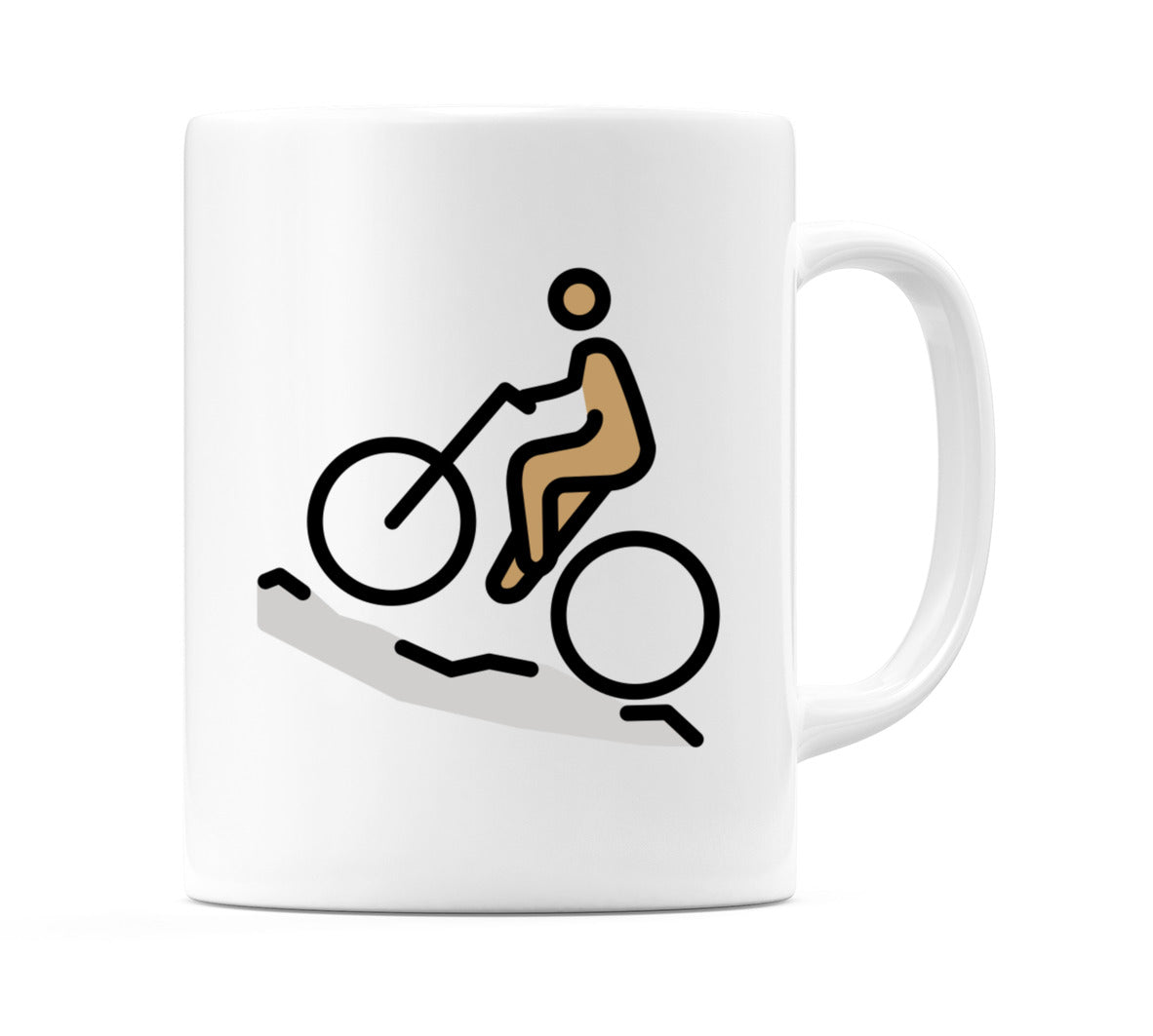 Male Mountain Biking: Medium Skin Tone Emoji Mug