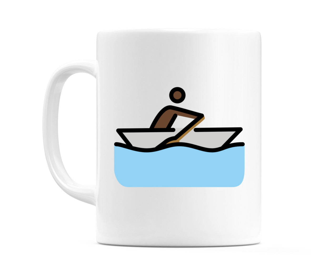 Person Rowing Boat: Dark Skin Tone Emoji Mug
