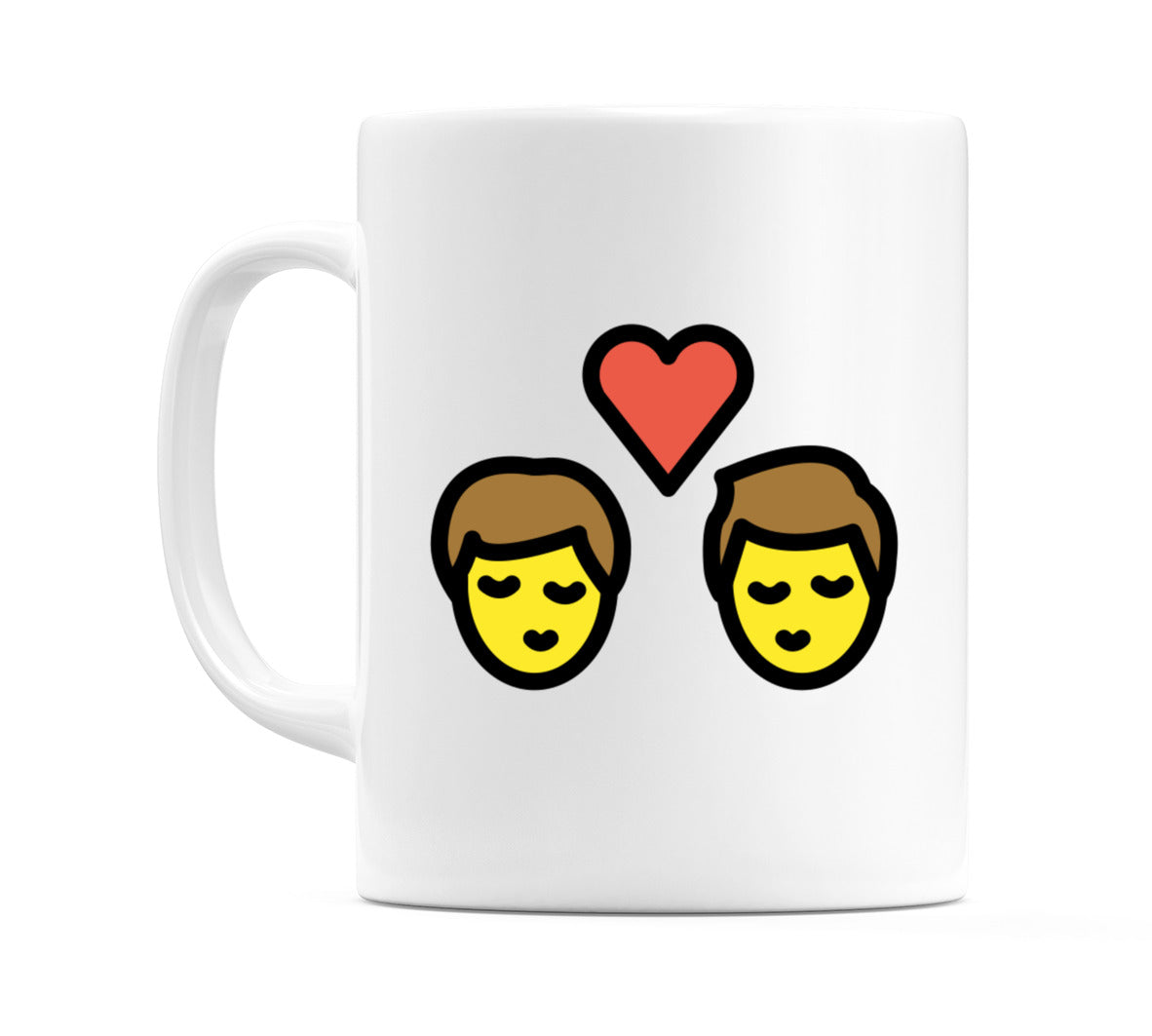 Kiss: Male, Male Emoji Mug