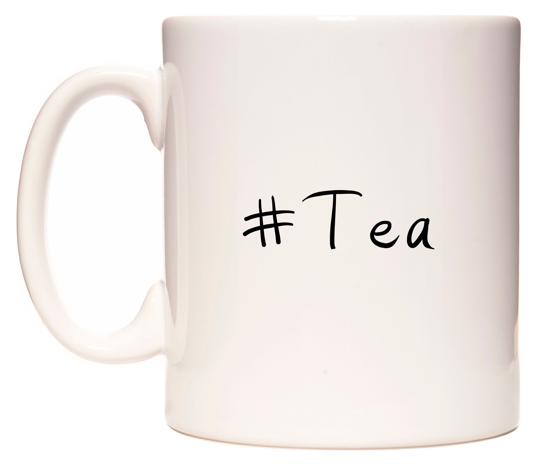 This mug features #Tea