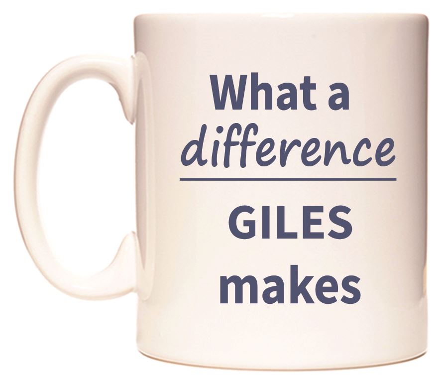 This mug features What a difference GILES makes