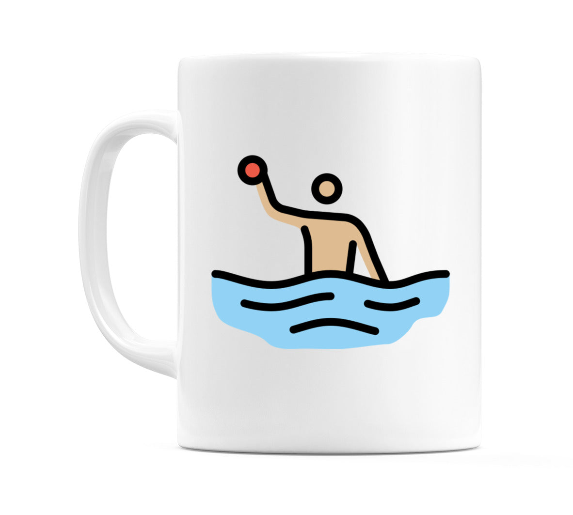 Male Playing Water Polo: Medium-Light Skin Tone Emoji Mug