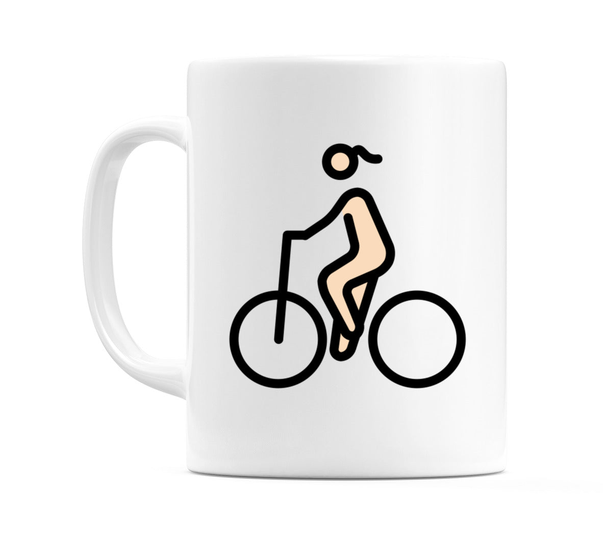 Female Biking: Light Skin Tone Emoji Mug